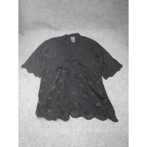 Johnny Was Kimono Tunic House Ecaterina Small Graphite‎ Black Boho Chic